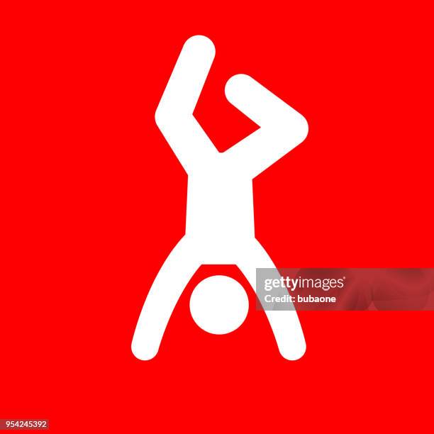 man up side down icon - handstand stock illustrations