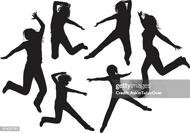 jumping - dancer jumping stock illustrations
