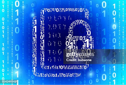 Computer Security Binary Code Blue Vector Pattern Background Computer Security Binary Code Blue Vector Pattern Background