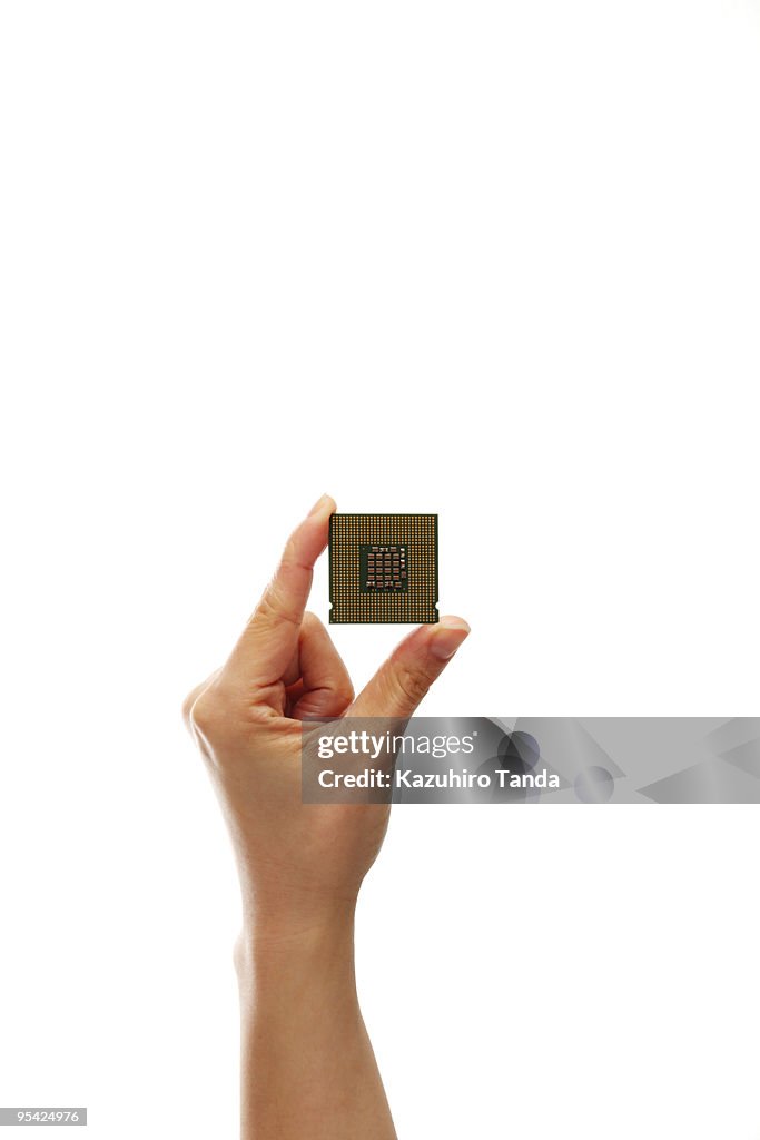 Hand with a microprocessor