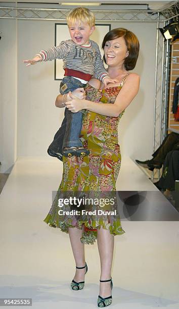 Natasha Hamilton, former Atomic Kitten, with son Josh