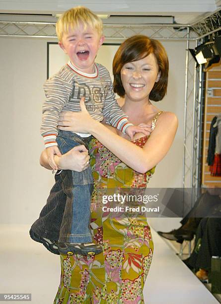 Natasha Hamilton, former Atomic Kitten, with son Josh