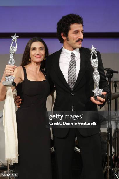 Angela Molina and Francesco Scianna attend the first day of the 14th Annual Capri Hollywood International Film Festival on December 27, 2009 in...