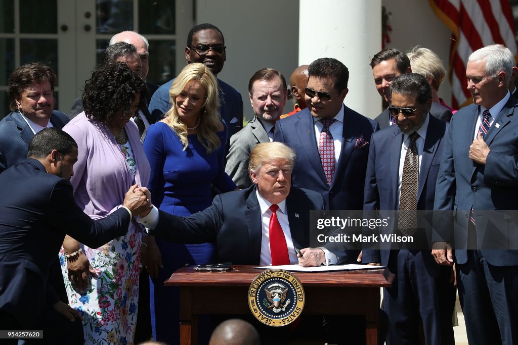 President Trump Attends National Day Of Prayer Event In The Rose Garden