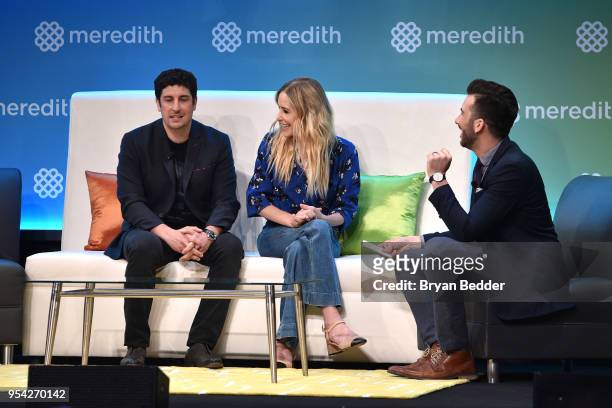 Jason Biggs; Jenny Mollen and Jeremy Parsons appears at the 2018 Meredith NewFront on May 3, 2018 in New York City.