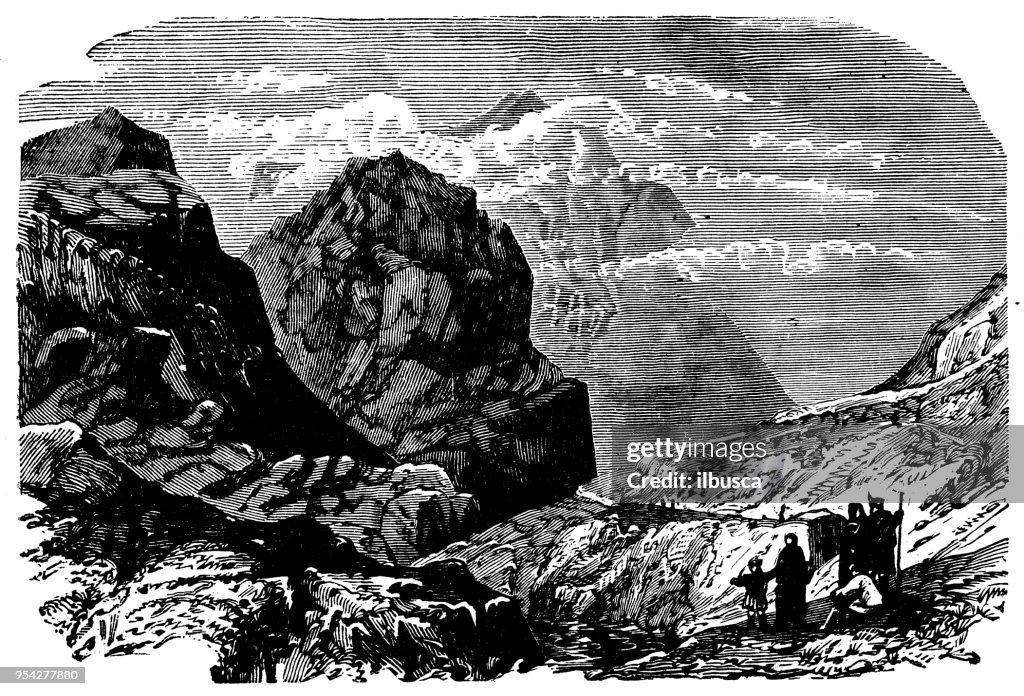 Antique engraving illustration: Glencoe Valley
