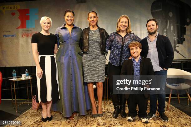 Lindsay Miller, Tracy "Twinkie" Byrd, Jaime Primak Sullivan, Jessica Daniels, Nic Novicki, and Danny Strong attend the Casting Call panel at the 4th...