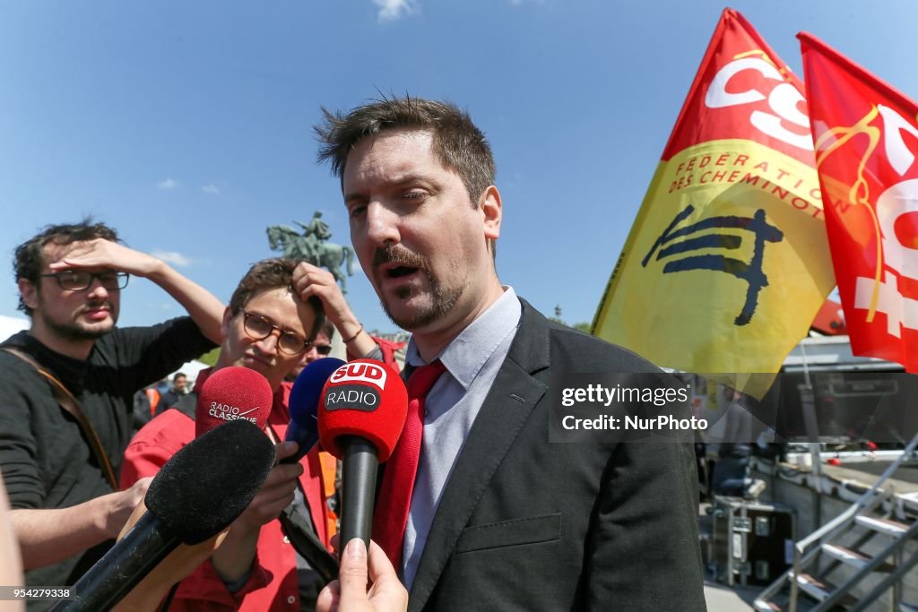 Railway Workers Protest In Paris