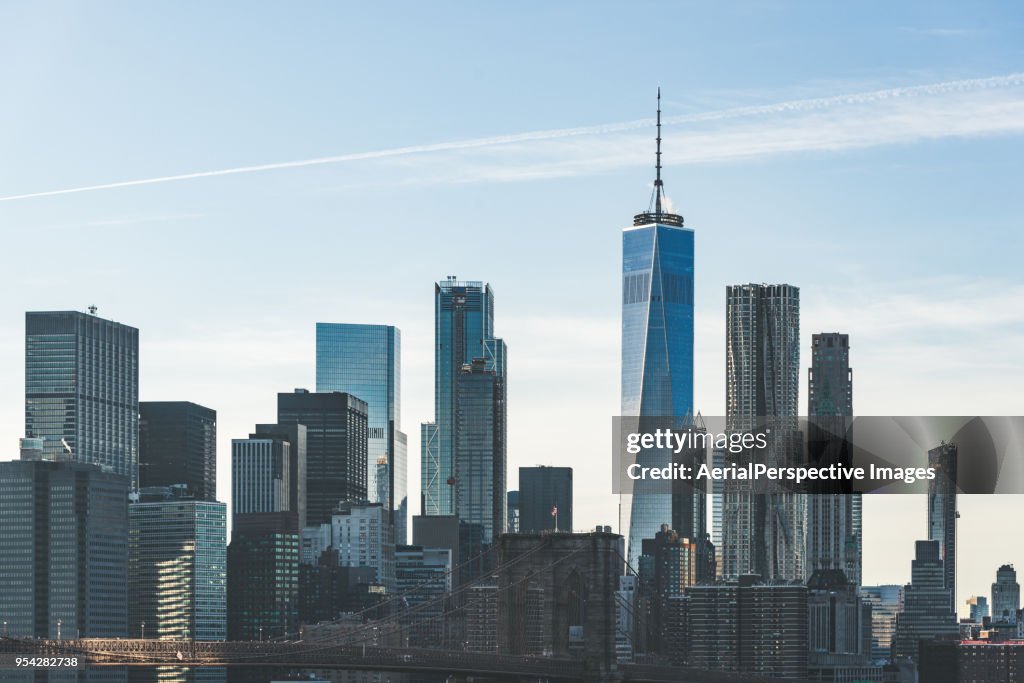 High Angle view of Manhattan Skyline