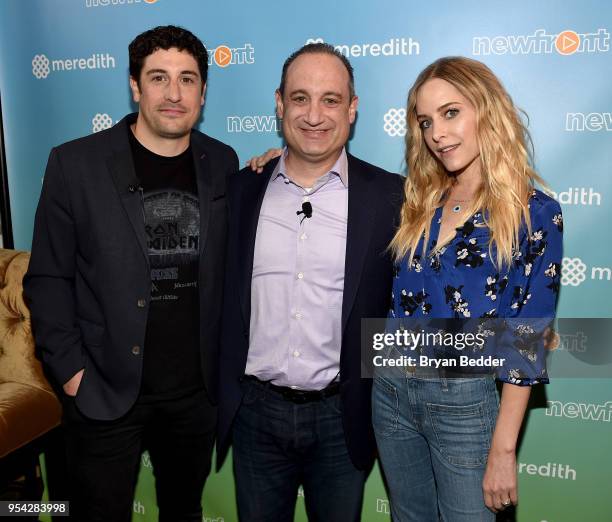 Jason Biggs, Jon Werther and Jenny Mollen attend the Meredith NewFront 2018 on May 3, 2018 in New York City.