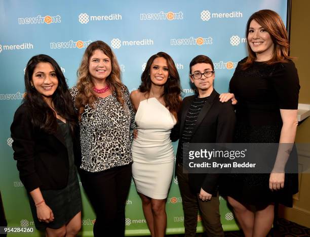 Shyla Raghav, Mary Lou Robinson; Rocsi Diaz; Christian Soriano and Michelle Collins attend the 2018 Meredith NewFront on May 3, 2018 in New York City.