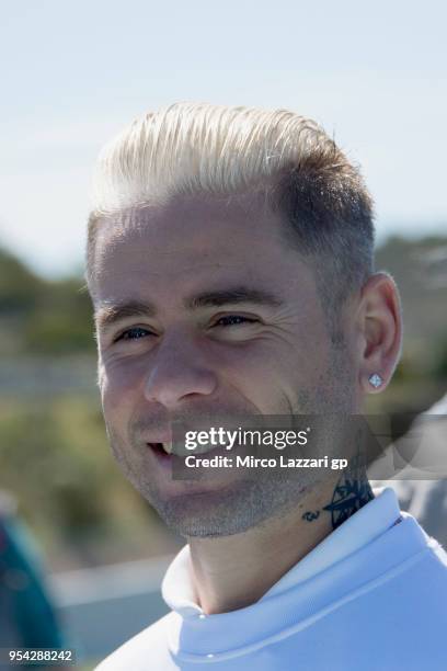 Alvaro Bautista of Spain and Angel Nieto Team smiles with fans in paddock during the MotoGp of Spain - Previews at Circuito de Jerez on May 3, 2018...