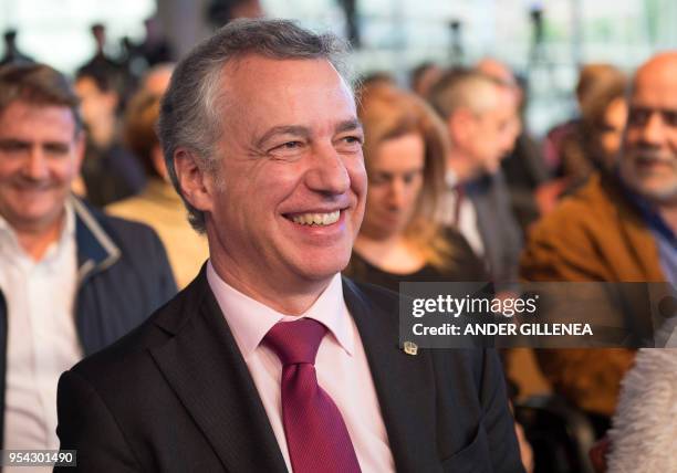 President of the Basque regional government Inigo Urkullu attends the "Inclusive Night" awards ceremony in the Spanish Basque city of Bilbao on May...