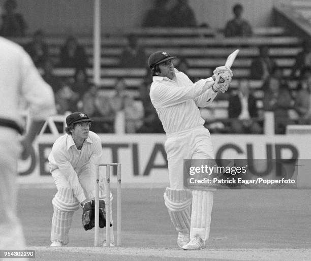 Majid Khan batting for Pakistan during their Prudential World Cup match against Australia at Trent Bridge in Nottingham, 13th June 1979. Khan scored...