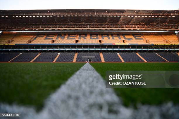 General view of the Fenerbahce stadium is seen prior to the rescheduled Turkish Cup semi second leg final football match between Fenerbahce and...