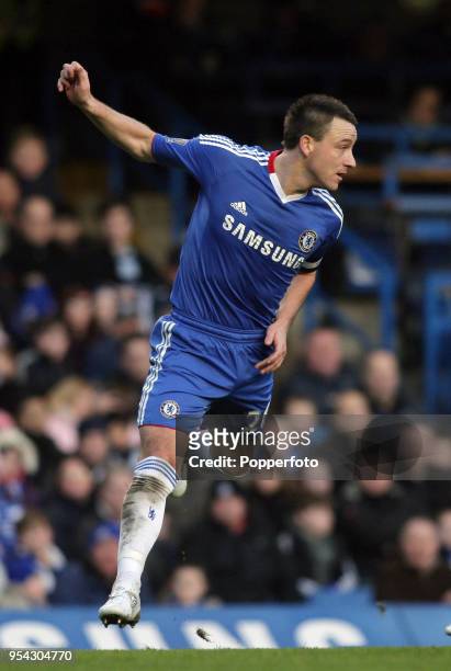 John Terry of Chelsea in action during the FA Cup sponsored by E.ON 3rd round match between Chelsea and Ipswich Town at Stamford Bridge on January 9,...
