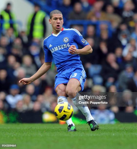 Jeffrey Bruma of Chelsea in action during the Barclays Premier League match between Chelsea and Aston Villa at Stamford Bridge on January 2, 2011 in...