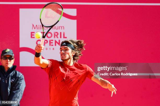 Stefanos Tsitsipas from Greece in action during the match between Kevin Anderson from South Africa and Stefanos Tsitsipas from Greece for Millennium...