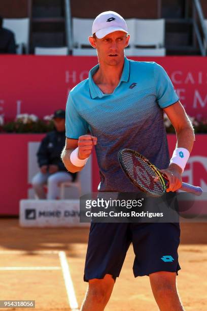 Kevin Anderson from South Africa in action during the match between Kevin Anderson from South Africa and Stefanos Tsitsipas from Greece for...