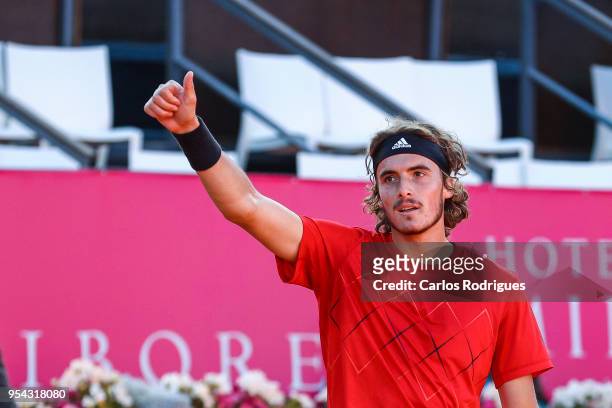 Stefanos Tsitsipas from Greece reacts during the match between Kevin Anderson from South Africa and Stefanos Tsitsipas from Greece for Millennium...