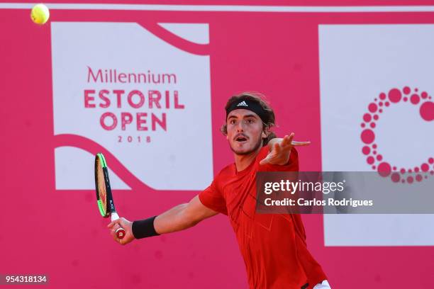 Stefanos Tsitsipas from Greece in action during the match between Kevin Anderson from South Africa and Stefanos Tsitsipas from Greece for Millennium...