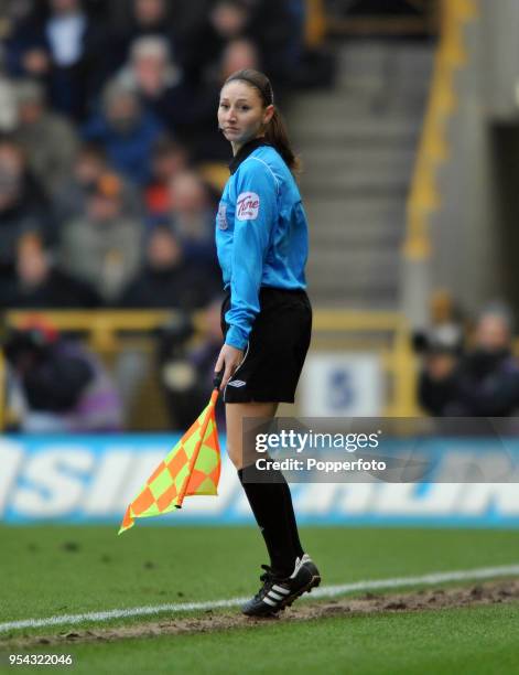 Assistant referee Sian Massey during the Barclays Premier League match between Wolverhampton Wanderers and Liverpool at Molineux on January 22, 2011...