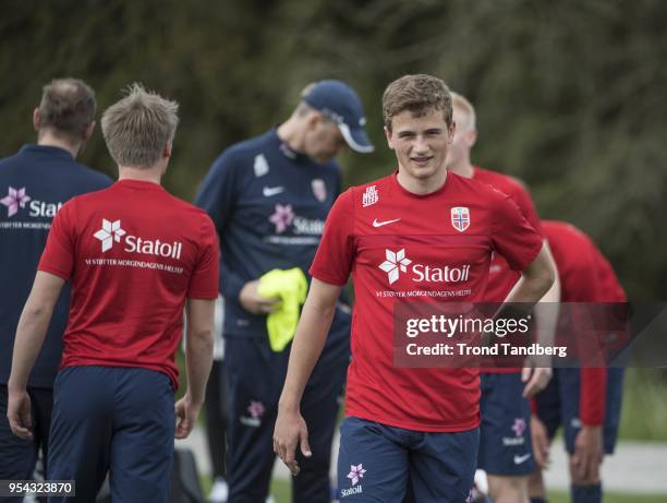Martin Helmer Rusten of Norway during U17 training before Portugal v Norway EM 2018 at St Georges Park on May 3, 2018 in Burton-upon-Trent, United...