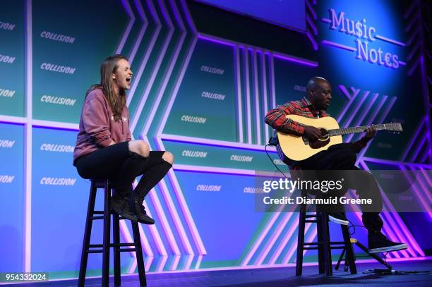 Louisiana , United States - 3 May 2018; Wyclef Jean, Musician & Producer preforms with Moira Mack, Musician on the Music Note stage during day three...