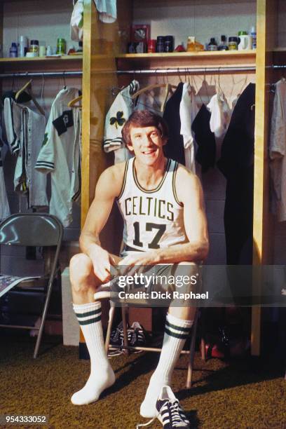 John Havlicek of the Boston Celtics poses for a photo circa 1970 at the Boston Garden in Boston, Massachusetts. NOTE TO USER: User expressly...