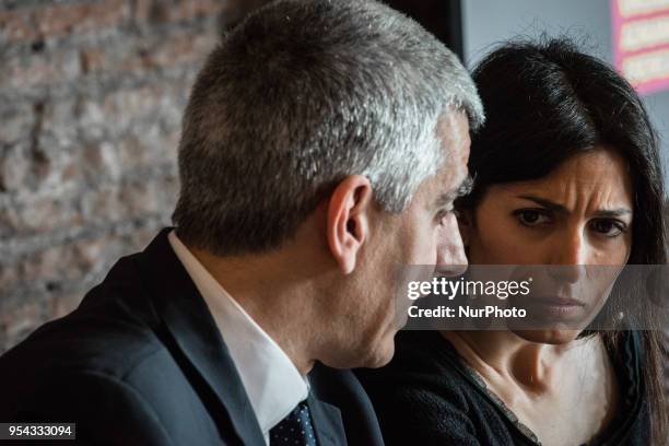 The Mayor of Rome Virginia Raggi,the Councillor for Economic Development, Tourism and Labour Adriano Meloni and the President of the Commerce...