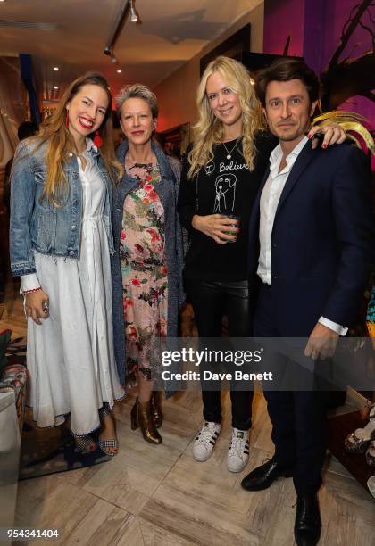 Isabella Broden, Nikki Tibbles, Sophie Lis and Benoit Tesch attend the 'Baar And Bark Evening' hosted by Baar & Bass and Nikki Tibbles in aid of the...