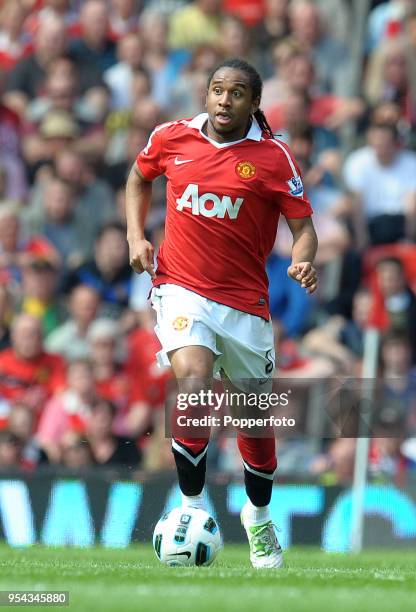 Anderson of Manchester United in action during the Barclays Premier League match between Manchester United and Everton at Old Trafford on April 23,...