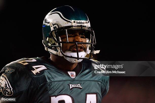 Sheldon Brown of the Philadelphia Eagles looks on against the Denver Broncos on December 27, 2009 at Lincoln Financial Field in Philadelphia,...