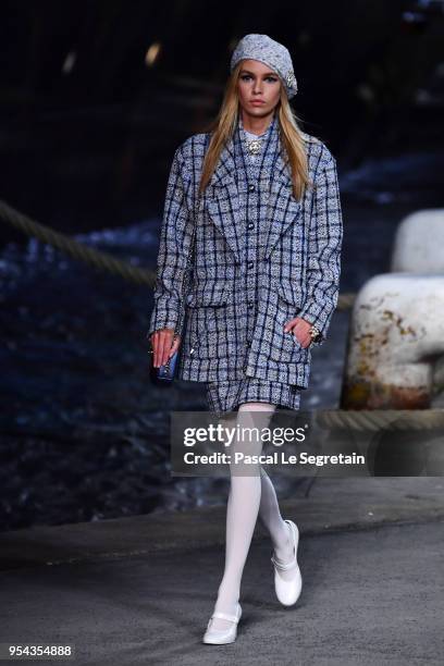 Stella Maxwell walks the runway during Chanel Cruise 2018/2019 Collection at Le Grand Palais on May 3, 2018 in Paris, France.