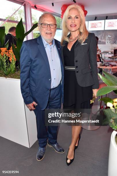 Joseph Vilsmaier and his partner Birgit Muth attend the BILD Muenchen Newspaper 50th anniversary party at MTTC IPHITOS on May 3, 2018 in Munich,...