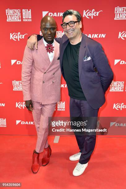 Papis Loveday and Dj Mousse T. Attend the BILD Muenchen Newspaper 50th anniversary party at MTTC IPHITOS on May 3, 2018 in Munich, Germany.