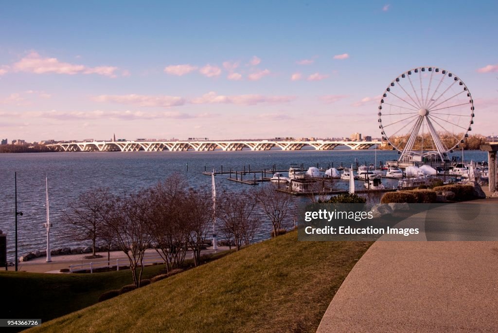 Ferris wheel and boat dock at National Harbor, Maryland