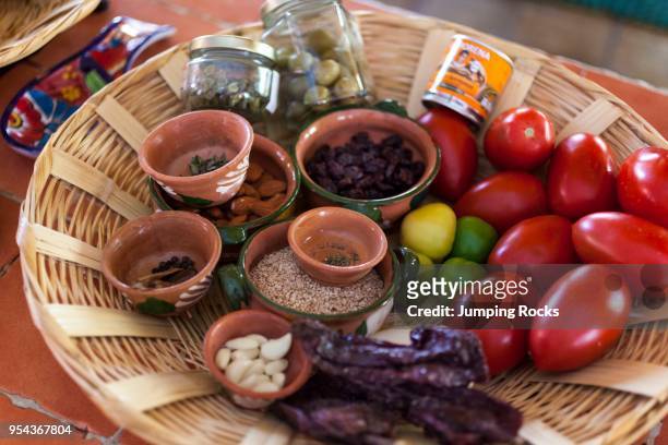 The ingredients for mole sauce, Oaxaca, Mexico