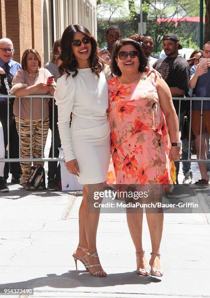Priyanka Chopra and Madhu Chopra are seen on May 03, 2018 in New York City.