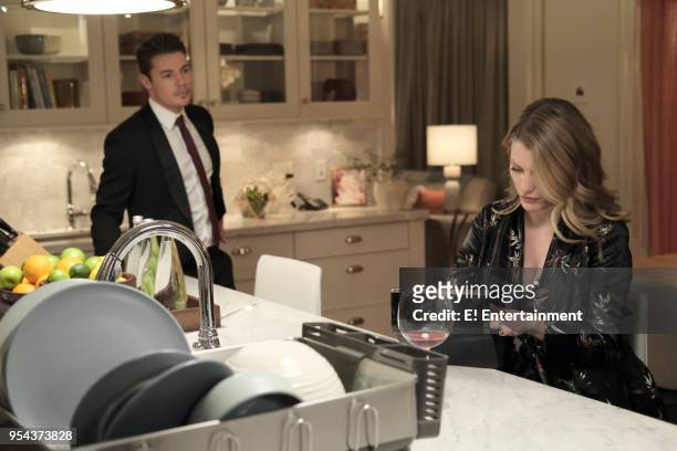 The Breakup" Episode 206 -- Pictured: Josh Henderson as Kyle West, Christine Evangelista as Megan Morrison --