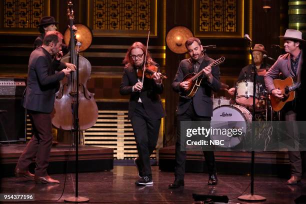 Episode 0864 -- Pictured: Musical Guests Steep Canyon Rangers perform "Out In The Open" on May 3, 2018 --