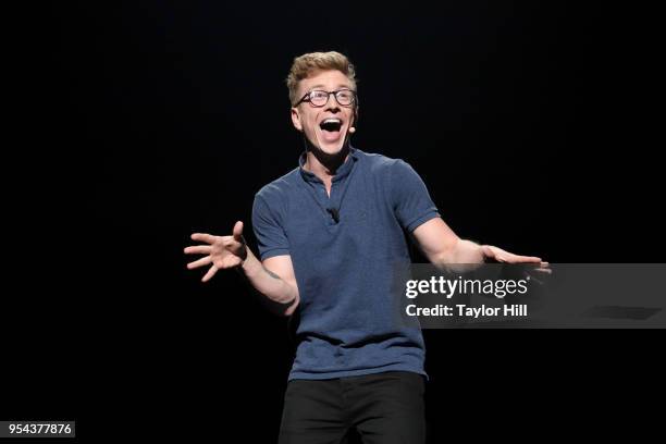 YouTube creator Tyler Oakley speaks onstage during the YouTube Brandcast 2018 presentation at Radio City Music Hall on May 3, 2018 in New York City.