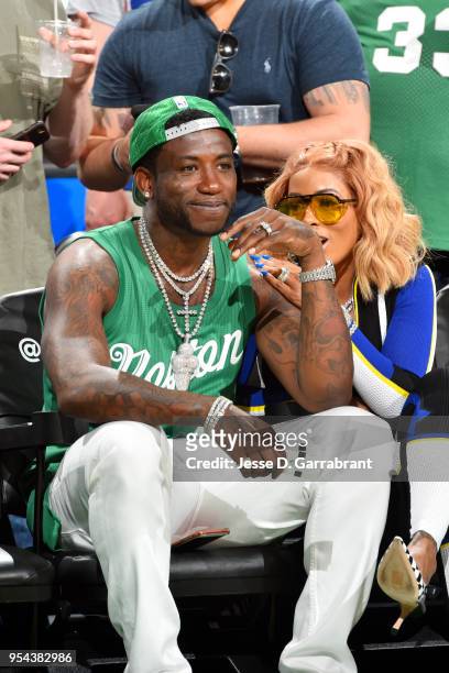 Gucci Mane attends the game between the Boston Celtics and the Philadelphia 76ers during Game Two of the Eastern Conference Semifinals of the 2018...