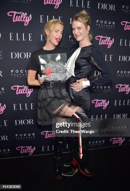Charlize Theron and Mackenzie Davis attend the "Tully" New York Screening at the Whitby Hotel on May 3, 2018 in New York City.