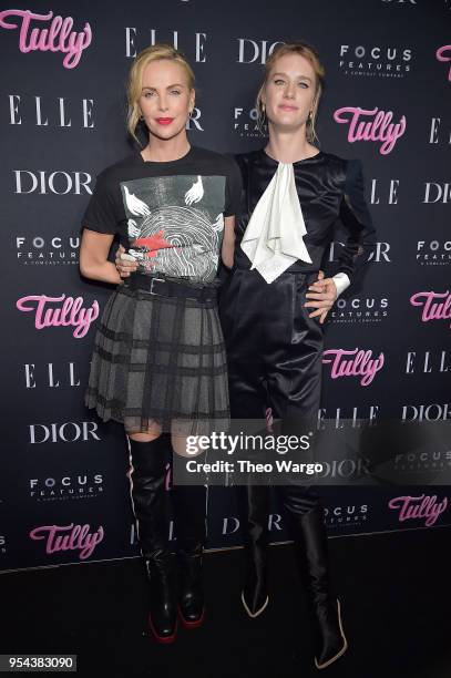 Charlize Theron and Mackenzie Davis attend the "Tully" New York Screening at the Whitby Hotel on May 3, 2018 in New York City.