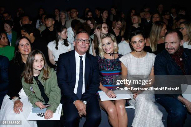 President of Fashion Activities at Chanel Bruno Pavlovsky, his wife Nathalie Pavlovsky, their daughter, Margot Robbie, Phoebe Tonkin and Ralph...