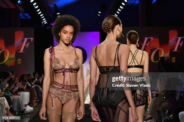 Models walk the runway during the 2018 Future Of Fashion Runway Show at The Fashion Institute of Technology on May 3, 2018 in New York City.