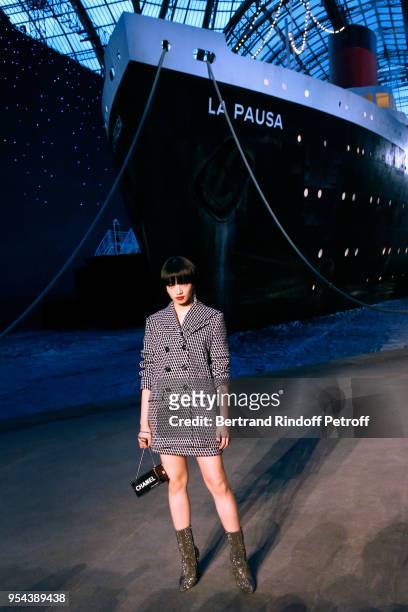 Nana Komatsu attends the Chanel Cruise 2018/2019 Collection : Photocall, at Le Grand Palais on May 3, 2018 in Paris, France.