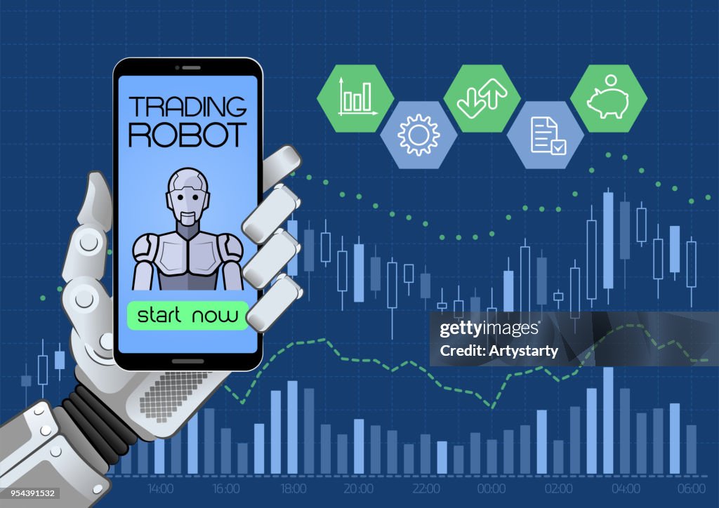 Auto Trading Trading Robot Of Automated Trading System High-Res Vector Graphic ...