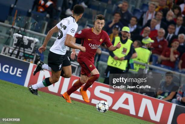 Stephan El Shaarawy of AS Roma during the UEFA Champions League Semi Final second leg match between AS Roma and Liverpool FC at Stadio Olimpico on...